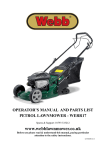 operator`s manual and parts list petrol