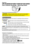 Hitachi CP-X10000 Projector Manual