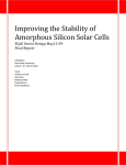 Improving the Stability of Amorphous Silicon Solar