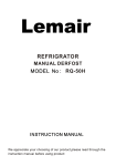 Lemair RQ50H 42L Bar Fridge User Manual