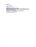 Lab Manual Section 1: Title Page Volume 2: Molecular assays