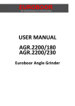 USER MANUAL AGR.2200/180 AGR.2200/230 EUROBOOR