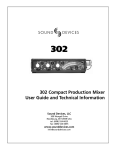 Sound Devices 302 Three Channel Portable Mixer user manual