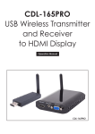CDL-165PRO USB Wireless Transmitter and Receiver to HDMI