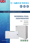 Swimming pool dehumidifier DRY 500/800/1200 DUCT