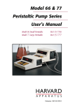 Model 66 & 77 Peristaltic Pump Series User`s Manual