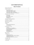 U23 USER MANUAL Table of Contents