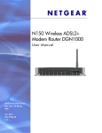 N150 Wireless ADSL2+ Modem Router DGN1000 User Manual