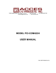 MODEL PCI-COM422/4 USER MANUAL