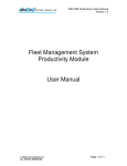 Fleet Management System Productivity Module User Manual