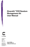 Diversify® PCR Random Mutagenesis Kit User Manual