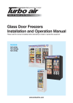 Glass Door Freezers Installation and Operation Manual