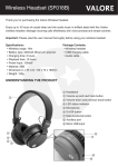 SH018B Wireless Headset User Manual