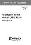 Wireless PIR motion detector „FS20 PIRI-2“