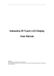 Interactive IR Touch LCD Display User Manual
