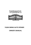 YG-200 Swing Gate Opener Owners Manual