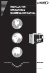 INSTALLATION - OPERATING & MAINTENANCE MANUAL