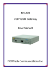 MV-370 VoIP GSM Gateway User Manual PORTech