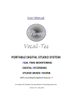 User Manual PORTABLE DIGITAL STUDIO SYSTEM - Vocal-Tec