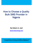 How to Choose a Quality Bulk SMS Provider in Nigeria