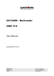 User manual OMR 19E English Date: 12/2004 | Size