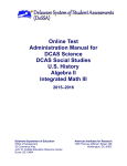 2015–2016 DCAS Science, Social Studies and EOC