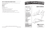 USER`S MANUAL - Icon Heath & Fitness