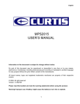 MPS2015 USER`S MANUAL - CURTIS INTERNATIONAL