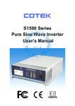 S1500 Series Pure Sine Wave Inverter User`s Manual