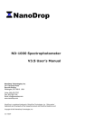 NanoDrop ND-1000 Spectrophotometer manual