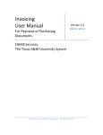 Invoicing User Manual - The Texas A&M University System