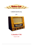 USER MANUAL for Columbia C301 - Retro-Lux