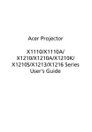 Acer Projector X1110/X1110A/ X1210/X1210A/X1210K