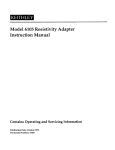 Model 6105 Resistivity Adapter Instruction Manual