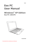 ASUS Eee PC 1001PX User Guide Manual
