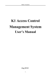 K1 Access Control Management System User`s Manual