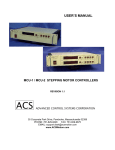 USER`S MANUAL - Advanced Control Systems