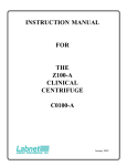 instruction manual for the z100-a clinical centrifuge c0100-a