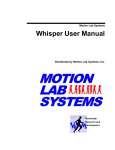 Whisper User Manual - Motion Lab Systems, Inc.