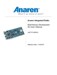 Anaren Integrated Radio Multi-Sensor Development Kit User`s Manual