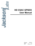 HD CSAC GPSDO User Manual - Jackson Labs Technologies, Inc.