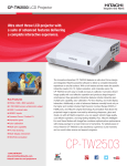Hitachi CP-TW2503 Spec Sheet