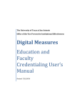 Education and Faculty Credentialing User`s Manual
