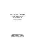 rough set library user`s manual - Department of Software and