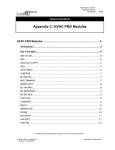 HVAC PRO User`s Manual Appendix C: HVAC PRO Modules