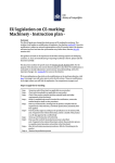 EU legislation on CE-marking: Machinery - Instruction plan -