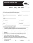 Dealer Setup Checklist