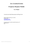 Manual for the Ares Frequency Response Measurement Module