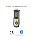 User`s Manual for 8890A4 Digital Manometer