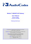 LTRT-00688 Mediant 2000-SIP User Manual Ver 4.2 beta 04